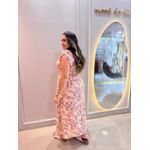 Vestido Brenda Bege Estampado 