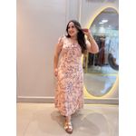 Vestido Brenda Bege Estampado 