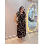 Vestido Brenda Preto Estampado 
