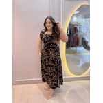 Vestido Brenda Preto Estampado 