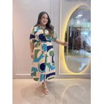 Chemise Edna Verde e azul Estampado