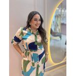 Chemise Edna Verde e azul Estampado