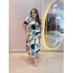 Chemise Edna Verde e azul Estampado