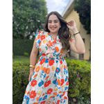 Vestido Charlotte Laranja Estampado 