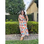 Vestido Charlotte Laranja Estampado 