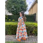 Vestido Charlotte Laranja Estampado 