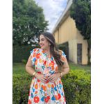 Vestido Charlotte Laranja Estampado 
