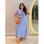 Vestido Eduarda Azul Liberty Plus