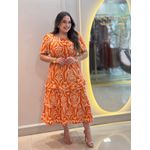 Vestido Dina Laranja Estampado