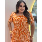 Vestido Dina Laranja Estampado