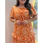 Vestido Dina Laranja Estampado