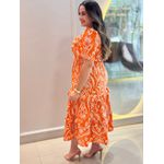 Vestido Dina Laranja Estampado Plus