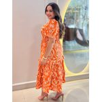 Vestido Dina Laranja Estampado