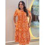 Vestido Dina Laranja Estampado