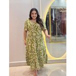 Vestido Dina Verde Estampado Plus