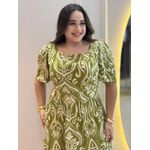 Vestido Dina Verde Estampado Plus