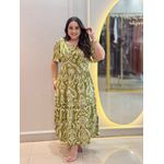 Vestido Dina Verde Estampado Plus