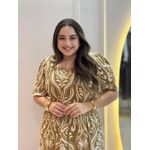Vestido Dina Marrom Estampado Plus
