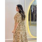 Vestido Dina Marrom Estampado Plus