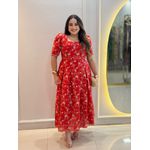 Vestido Jasmin Vermelho Bordado