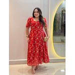 Vestido Jasmin Vermelho Bordado