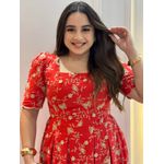 Vestido Jasmin Vermelho Bordado