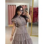 Vestido Catarina Marrom Listrado