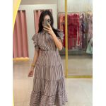 Vestido Catarina Marrom Listrado