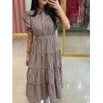 Vestido Catarina Marrom Listrado