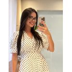 Vestido Mavi Branco Poá