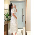 Vestido Mavi Branco Poá