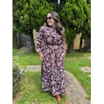  Vestido Helena Marrom Estampado