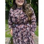  Vestido Helena Marrom Estampado