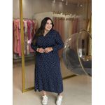 Vestido Isabel Azul Marinho Poá