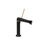 TORNEIRA P/ LAVAT MESA B ALTA P/CUBA DN15 BL100 BLACK MATTE C/GOLD-BLMT/GL DECA