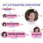 kit 2 etiqueta com foto
