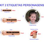 kit 2 etiqueta Personagens