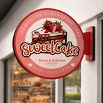 PLACA PARA LOJA TOTEN REDONDO PVC 35X35CM