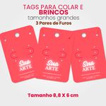 TAG BOX (GRANDE) 3 Pares de Furos - Para Colar e Brincos - Personalizados - 8,8 x 6 centimetros - 25 un. Frente