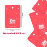 TAG BOX (GRANDE) 3 Pares de Furos - Para Colar e Brincos - Personalizados - 8,8 x 6 centimetros - 25 un. Frente