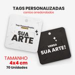 TAG QUADRADA PERSONALIZADA 4X4 cm - Frente e Verso
