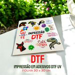 Adesivos DTF UV Folha 30x30 cm