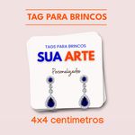 TAG PARA BRINCOS 4X4 cm PERSONALIZADO 1 Par de furos 70 unidades
