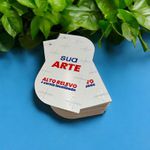 TAGS PERSONALIZADAS ALTO RELEVO + VERNIZ LOCALIZADO FRENTE - Verso padrão.