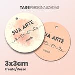 TAG REDONDO 3x3cm PERSONALIZADO FRENTE/VERSO