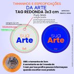 TAG REDONDO 3x3cm PERSONALIZADO FRENTE/VERSO