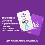 Cartão de Agradecimento Personalizado - Impressão Frente e verso