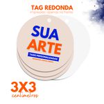 120 uni TAG 3x3cm REDONDO PERSONALIZADO -FRENTE