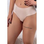 CALCINHA ALGODÃO CINTURA ALTA FIO DUPLO E PALAS DUPLAS NUDE