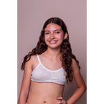 SUTIÃ INFANTIL NO ALGODÃO ESTILO TOP COM BOJO REMOVIVEL CINZA MÉDIO